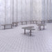 Gewerbefabrik Sitzbank Eich Outdoor Bank Parkbank Stahl Grau RAL 7011 Stadt