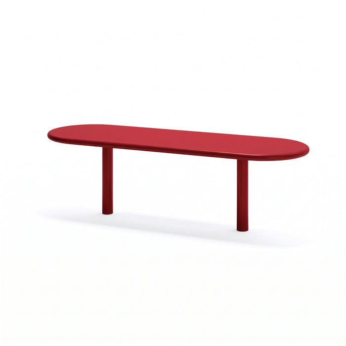 Gewerbefabrik Sitzbank Eich Outdoor Bank Parkbank Stahl Rot RAL 3001