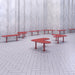 Gewerbefabrik Sitzbank Eich Outdoor Bank Parkbank Stahl Rot RAL 3001 Stadt