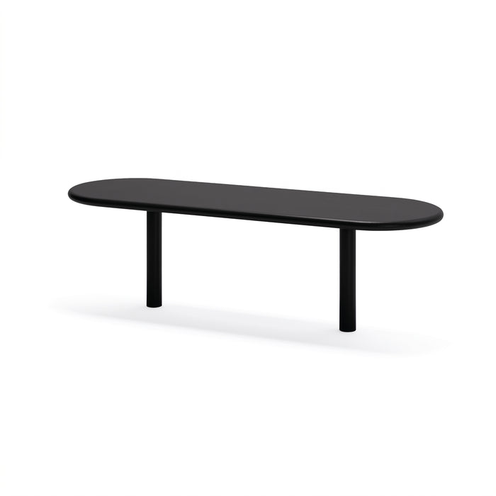 Gewerbefabrik Sitzbank Eich Outdoor Bank Parkbank Stahl Schwarz RAL 9017