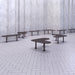 Gewerbefabrik Sitzbank Eich Outdoor Bank Parkbank Stahl Schwarz RAL 9017 Stadt