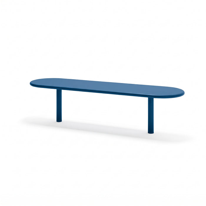 Gewerbefabrik Sitzbank Eichenau Outdoor Bank Parkbank Stahl Blau RAL 5005