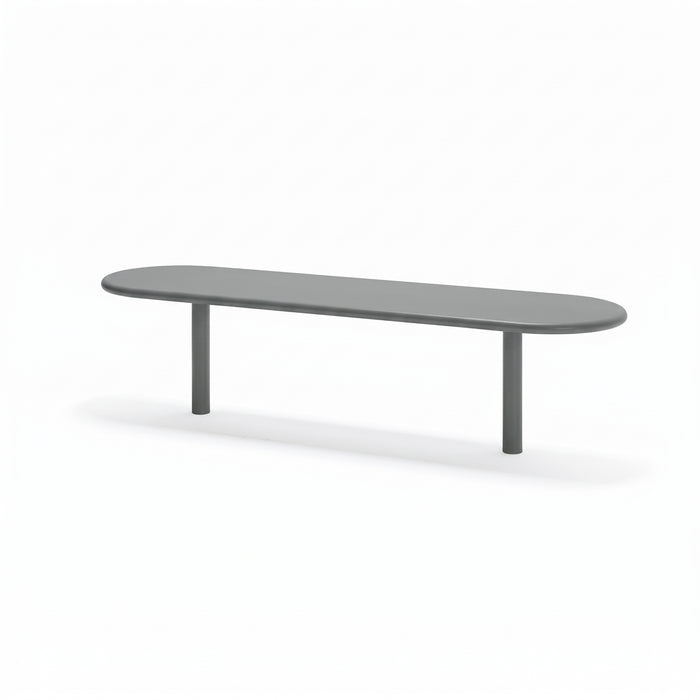 Gewerbefabrik Sitzbank Eichenau Outdoor Bank Parkbank Stahl Grau RAL 7011