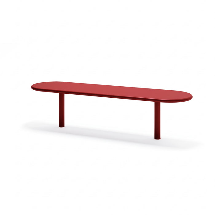 Gewerbefabrik Sitzbank Eichenau Outdoor Bank Parkbank Stahl Rot RAL 3001
