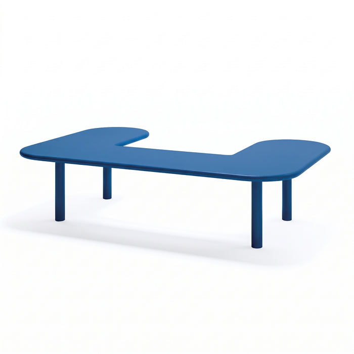 Gewerbefabrik Sitzbank Eichendorf Outdoor Bank Parkbank Stahl Blau RAL 5005