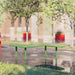 Gewerbefabrik Sitzbank Eichenzell Outdoor Bank Parkbank Stahl Grün RAL 6018 Park