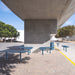 Gewerbefabrik Sitzbank Eichwalde Outdoor Bank Parkbank Stahl Blau RAL 5005 Stadt