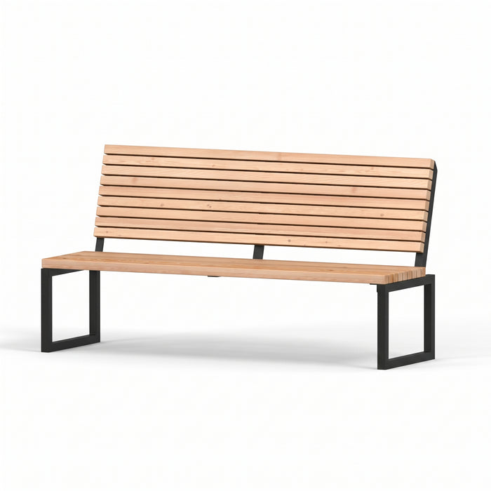 Gewerbefabrik Sitzbank Eppelborn Outdoor Bank Parkbank Holz Schwarz RAL 9017