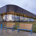 Gewerbefabrik Sitzbank Eppelheim Outdoor Bank Parkbank Holz Blau RAL 5005 Park