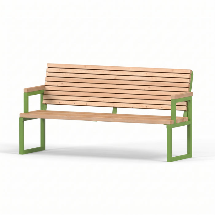Gewerbefabrik Sitzbank Eppendorf Outdoor Bank Parkbank Holz Grün RAL 6018