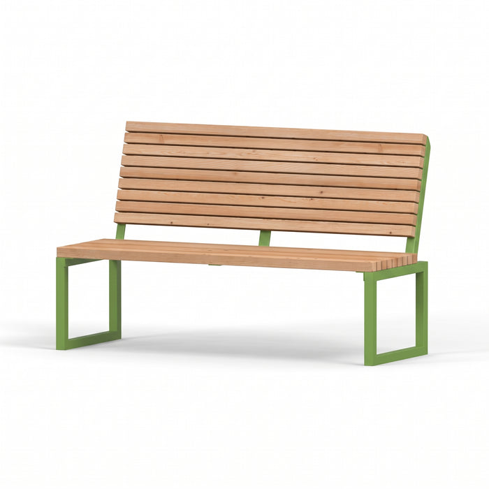 Gewerbefabrik Sitzbank Eppenrod Outdoor Bank Parkbank Holz Grün RAL 6018