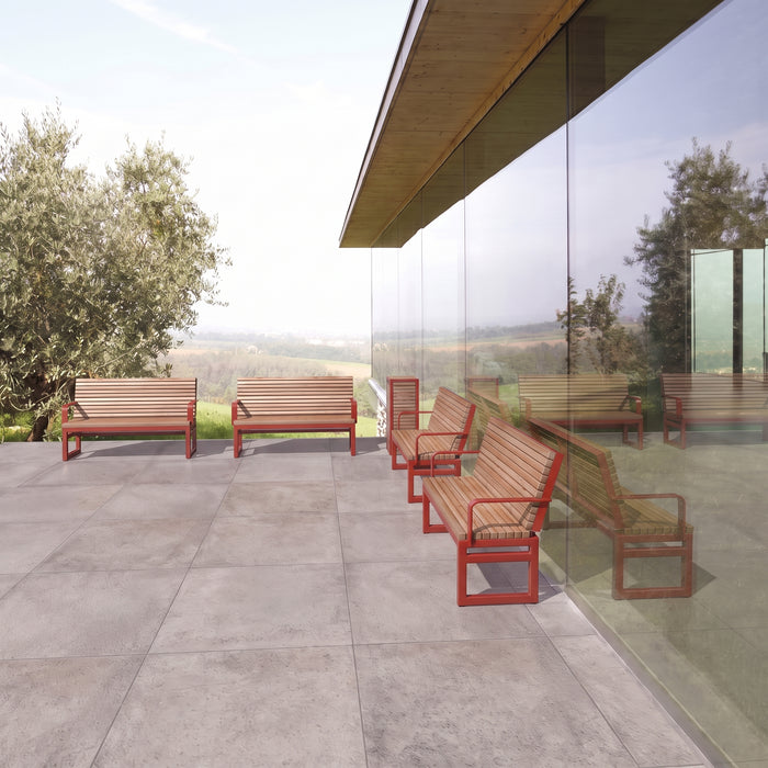 Gewerbefabrik Sitzbank Eppenrod Outdoor Bank Parkbank Holz Rot RAL 3001 Park