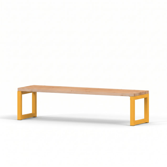 Gewerbefabrik Sitzbank Eppingen Outdoor Bank Parkbank Holz Gelb RAL 1028