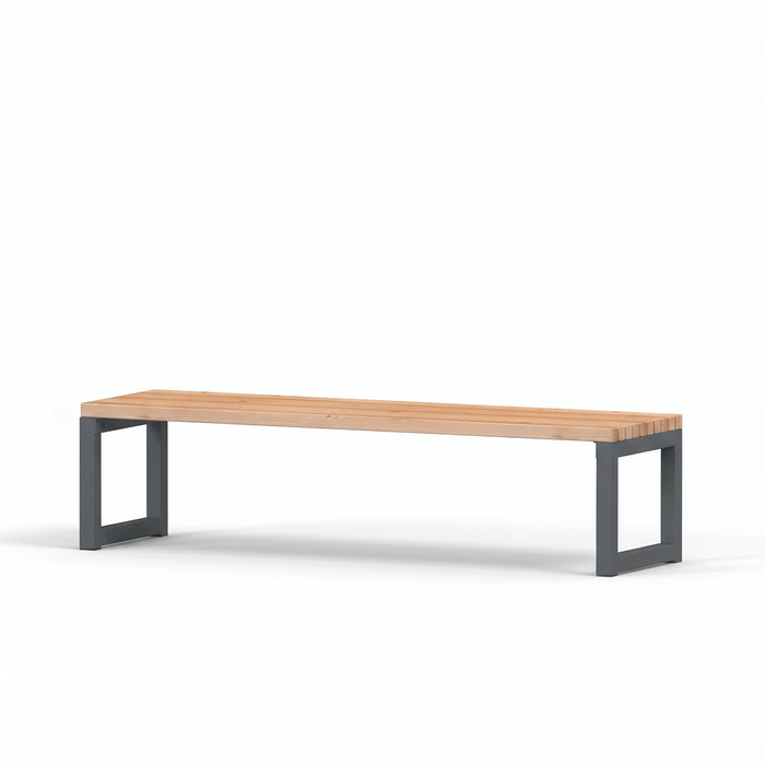 Gewerbefabrik Sitzbank Eppingen Outdoor Bank Parkbank Holz Grau RAL 7011