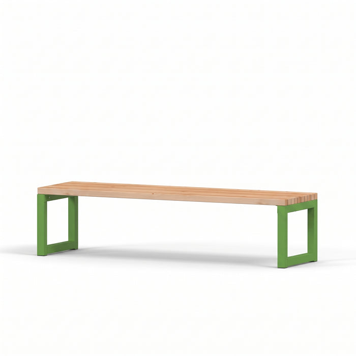 Gewerbefabrik Sitzbank Eppingen Outdoor Bank Parkbank Holz Grün RAL 6018