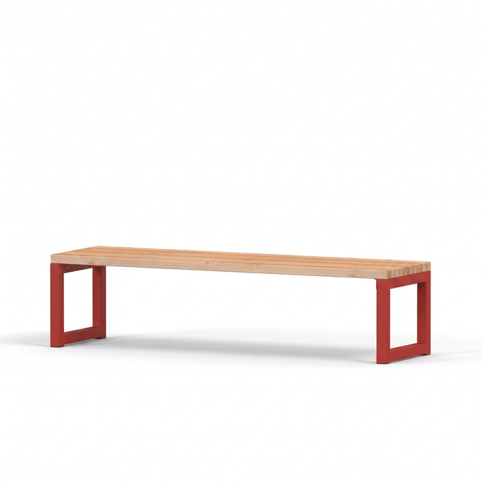 Gewerbefabrik Sitzbank Eppingen Outdoor Bank Parkbank Holz Rot RAL 3001