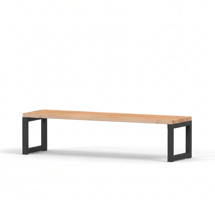 Gewerbefabrik Sitzbank Eppingen Outdoor Bank Parkbank Holz Schwarz RAL 9017