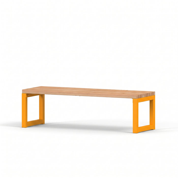 Gewerbefabrik Sitzbank Eppstein Outdoor Bank Parkbank Holz Gelb RAL 1028