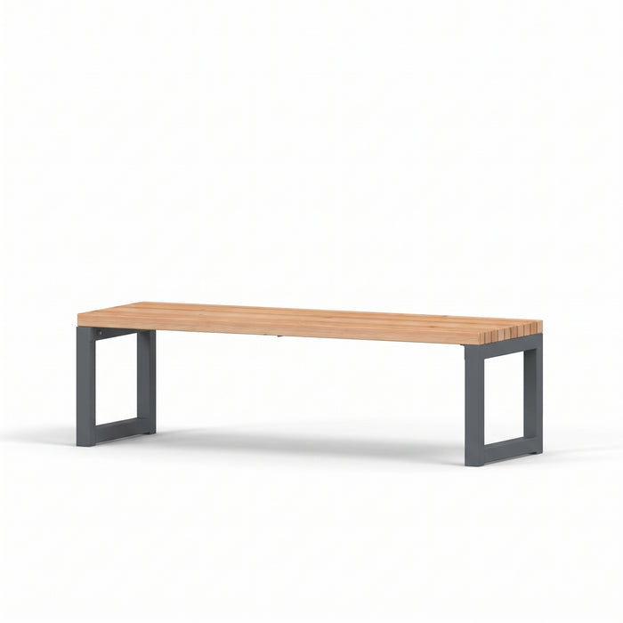 Gewerbefabrik Sitzbank Eppstein Outdoor Bank Parkbank Holz Grau RAL 7011