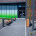 Gewerbefabrik Sitzbank Eppstein Outdoor Bank Parkbank Holz Grau RAL 7011 Stadt