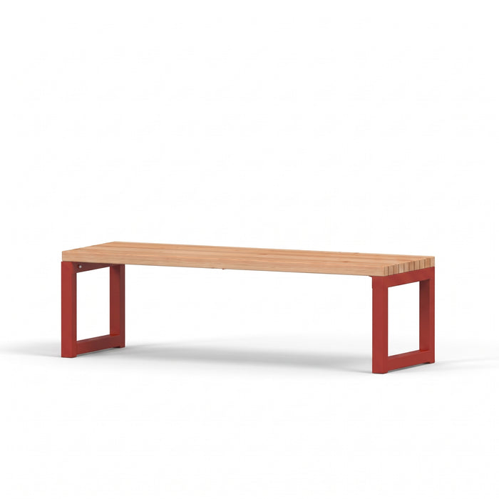 Gewerbefabrik Sitzbank Eppstein Outdoor Bank Parkbank Holz Rot RAL 3001