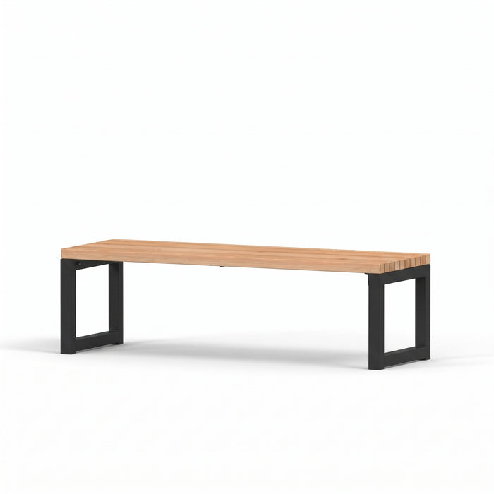Gewerbefabrik Sitzbank Eppstein Outdoor Bank Parkbank Holz Schwarz RAL 9017