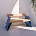 Gewerbefabrik Sitzbank Erlabrunn Outdoor Bank Parkbank Holz Blau RAL 5005 Park