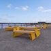 Gewerbefabrik Sitzbank Erlabrunn Outdoor Bank Parkbank Holz Gelb RAL 1028 Stadt