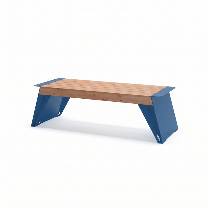 Gewerbefabrik Sitzbank Erlau Outdoor Bank Parkbank Holz Blau RAL 5005