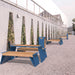 Gewerbefabrik Sitzbank Erlau Outdoor Bank Parkbank Holz Blau RAL 5005 Stadt