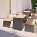 Gewerbefabrik Sitzbank Erlau Outdoor Bank Parkbank Holz Grau RAL 7011 Park