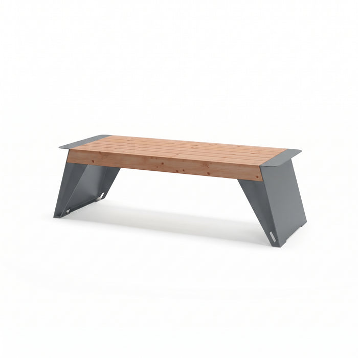 Gewerbefabrik Sitzbank Erlau Outdoor Bank Parkbank Holz Grau RAL 7011