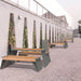 Gewerbefabrik Sitzbank Erlau Outdoor Bank Parkbank Holz Grau RAL 7011 Stadt
