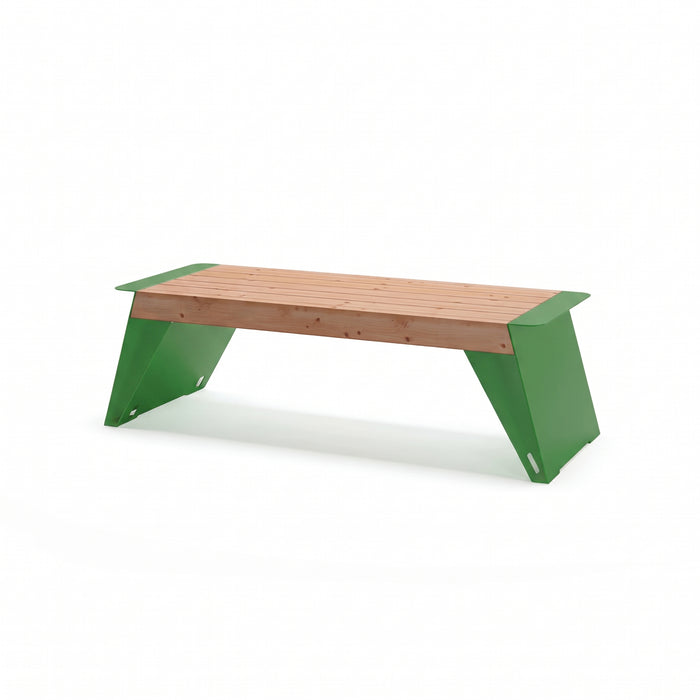 Gewerbefabrik Sitzbank Erlau Outdoor Bank Parkbank Holz Grün RAL 6018