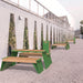 Gewerbefabrik Sitzbank Erlau Outdoor Bank Parkbank Holz Grün RAL 6018 Stadt