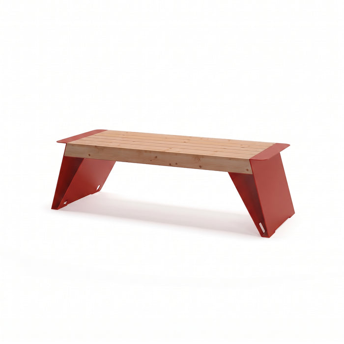 Gewerbefabrik Sitzbank Erlau Outdoor Bank Parkbank Holz Rot RAL 3001