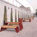 Gewerbefabrik Sitzbank Erlau Outdoor Bank Parkbank Holz Rot RAL 3001 Stadt