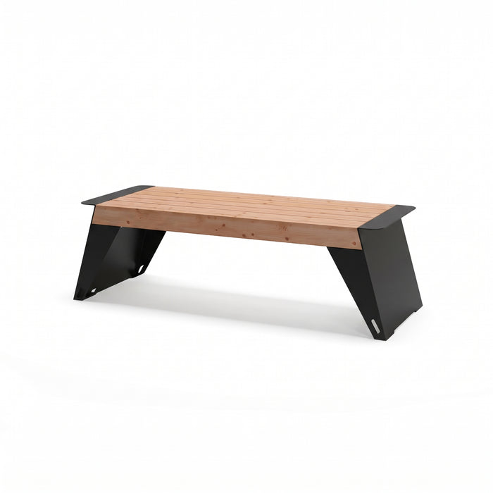 Gewerbefabrik Sitzbank Erlau Outdoor Bank Parkbank Holz Schwarz RAL 9017
