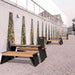 Gewerbefabrik Sitzbank Erlau Outdoor Bank Parkbank Holz Schwarz RAL 9017 Stadt