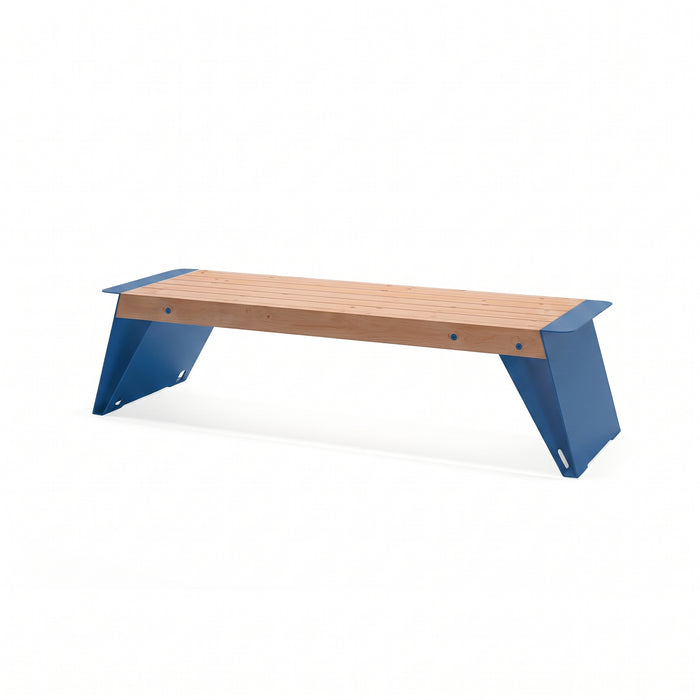 Gewerbefabrik Sitzbank Erlbach Outdoor Bank Parkbank Holz Blau RAL 5005