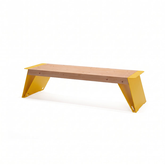 Gewerbefabrik Sitzbank Erlbach Outdoor Bank Parkbank Holz Gelb RAL 1028