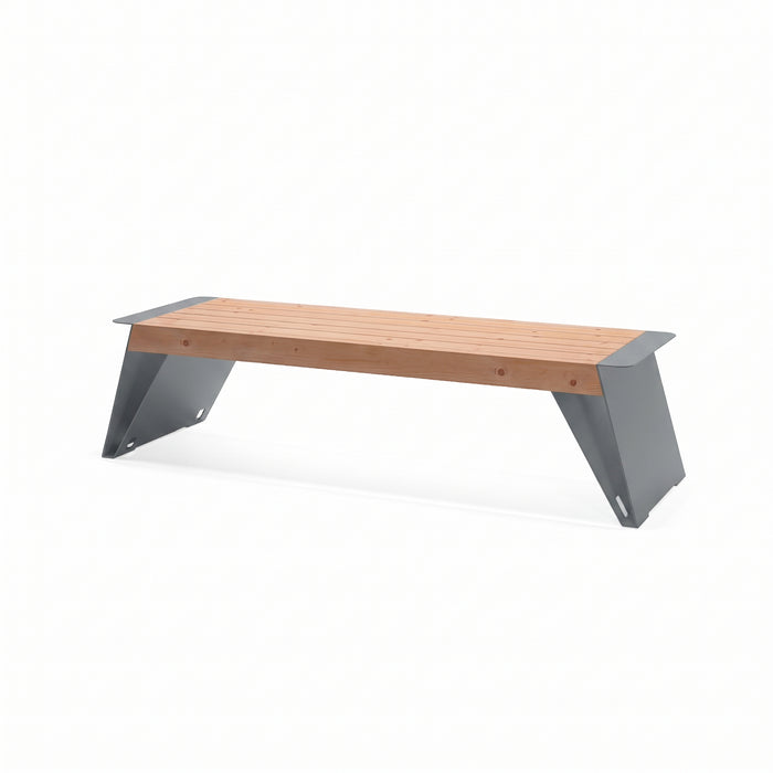 Gewerbefabrik Sitzbank Erlbach Outdoor Bank Parkbank Holz Grau RAL 7011