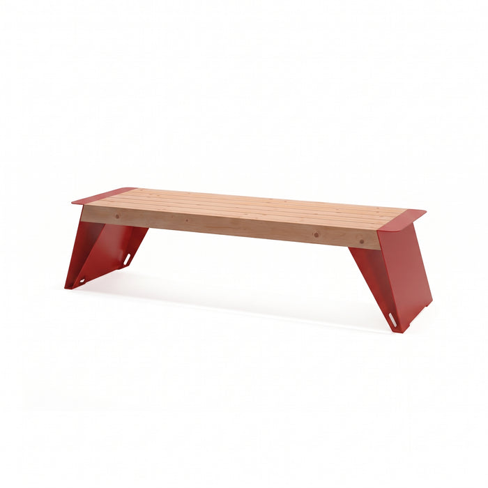 Gewerbefabrik Sitzbank Erlbach Outdoor Bank Parkbank Holz Rot RAL 3001