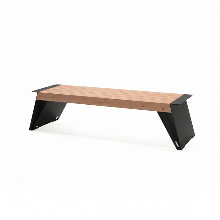 Gewerbefabrik Sitzbank Erlbach Outdoor Bank Parkbank Holz Schwarz RAL 9017