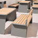 Gewerbefabrik Sitzbank Erlenbach Outdoor Bank Parkbank Holz Grau RAL 7011 Park