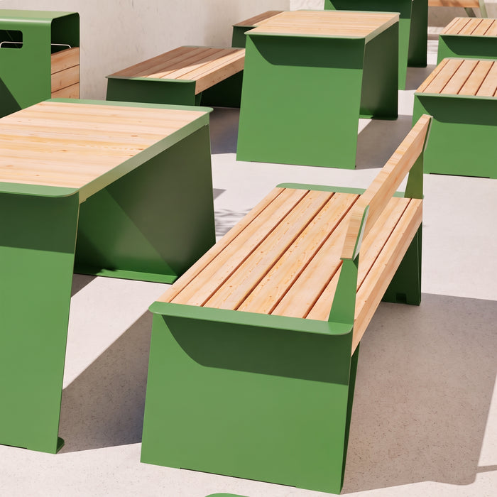 Gewerbefabrik Sitzbank Erlenbach Outdoor Bank Parkbank Holz Grün RAL 6018 Park