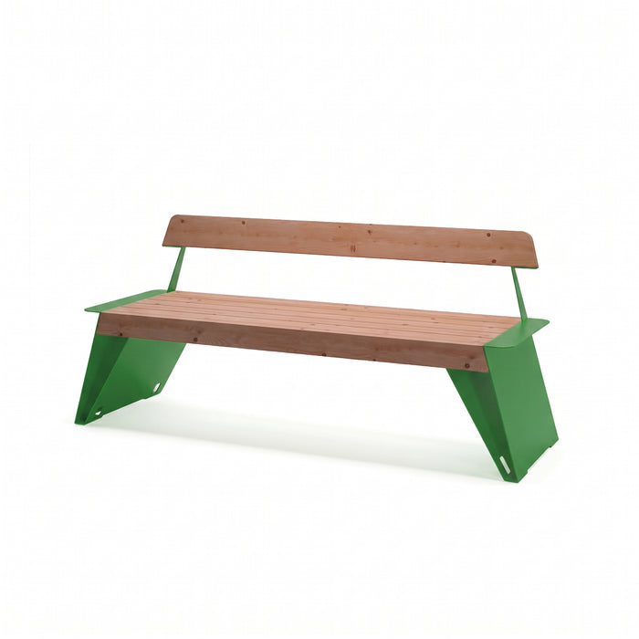 Gewerbefabrik Sitzbank Erlenbach Outdoor Bank Parkbank Holz Grün RAL 6018
