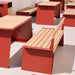 Gewerbefabrik Sitzbank Erlenbach Outdoor Bank Parkbank Holz Rot RAL 3001 Park