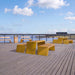 Gewerbefabrik Sitzbank Erlensee Outdoor Bank Parkbank Holz Gelb RAL 1028 Stadt