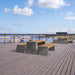 Gewerbefabrik Sitzbank Erlensee Outdoor Bank Parkbank Holz Grau RAL 7011 Stadt